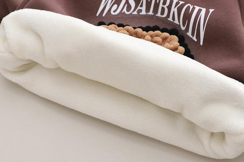 Autumn and winter boys plus velvet padded sweater coat